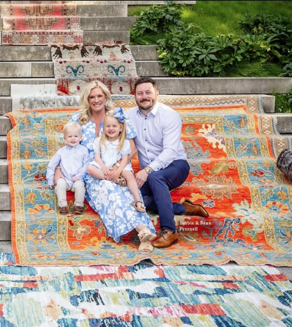 salesperson in flooring store with customer
